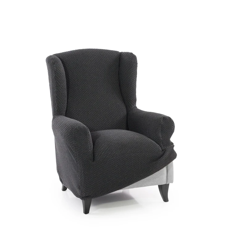 FAVERTI® Super Elastic Armchair Cover 1 Seater 70 to 100 cm | NOVELE Model | Dark Grey | Jacquard Fabric Quality Protector Cotton Feel | Wingback Chair Protector - Image 1