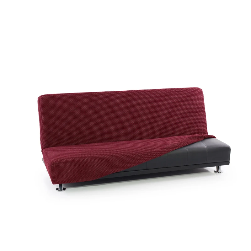 FAVERTI® Click Clack 3 Seater Sofa Bed Cover from 160 to 200 cm | NOVELE Model | Bordeaux | Super Elastic Cover Ideal for Any Sofa Bed | Quality Protector Jacquard Fabric Cotton Feel
