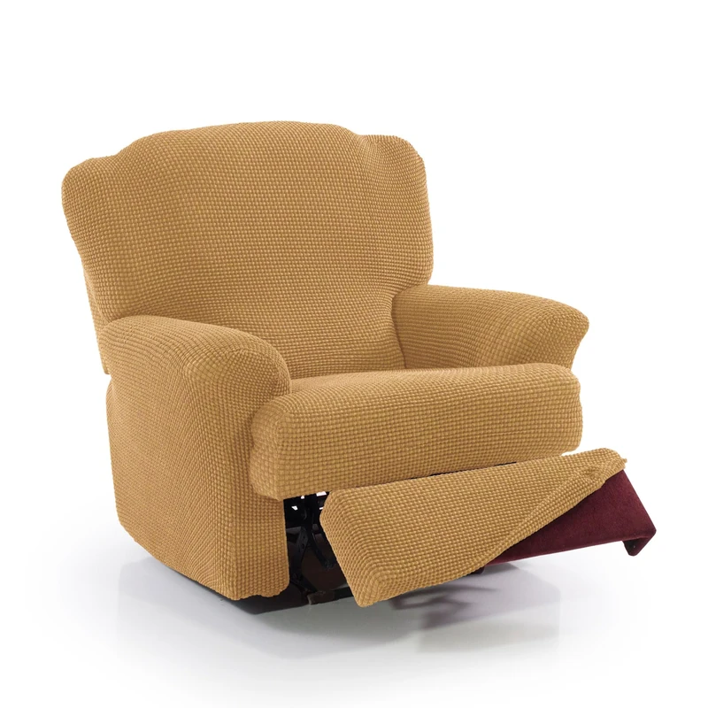 FAVERTI® Super Elastic Relax Armchair Cover from 70 to 90 cm | Model NOVELE | Yellow | Recliner Cover Separate Feet | Jacquard Fabric Quality Protector Cotton Feel