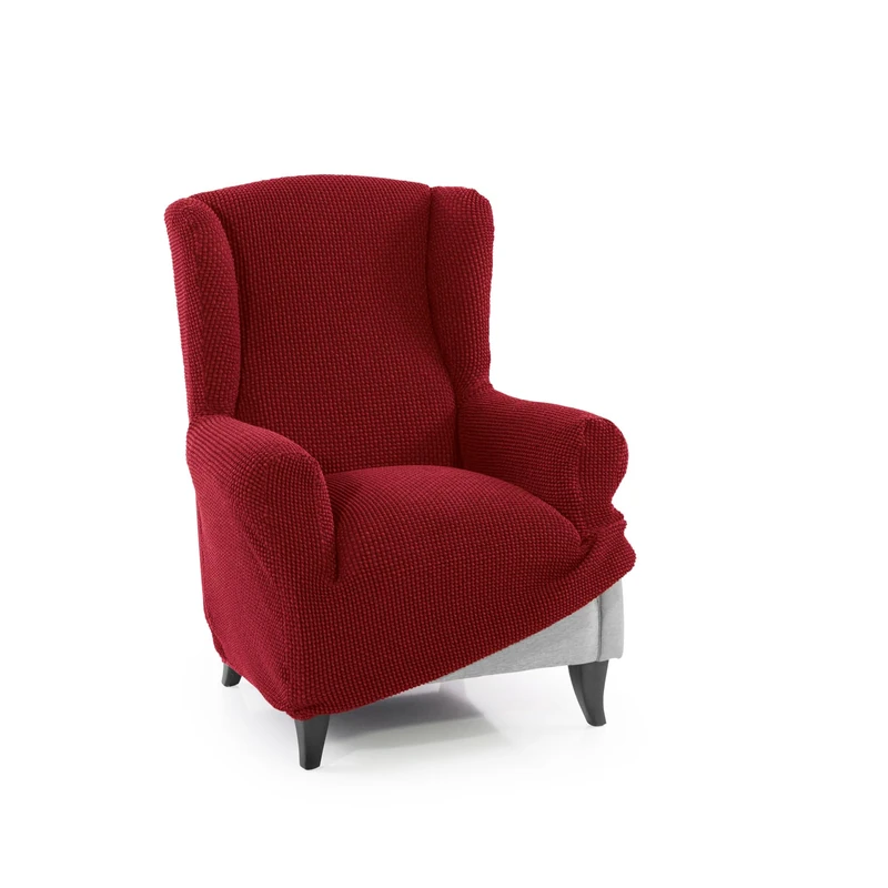 FAVERTI® Super Elastic Armchair Cover 1 Seater 70 to 100 cm | Model NOVELE | Red | Quality Protector Jacquard Fabric Cotton Feel | Wingback Chair Protector