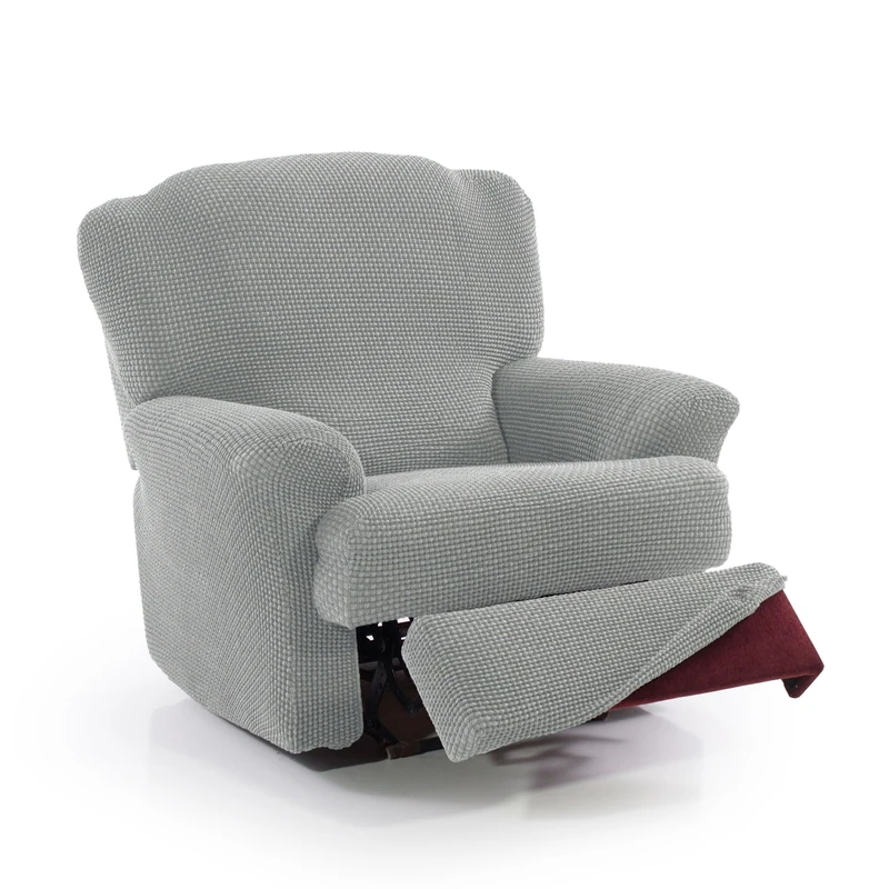 FAVERTI® Super Elastic Relax Armchair Cover from 70 to 90 cm | Model NOVELE | Light Grey | Recliner Cover Separate Feet | Quality Protector Jacquard Fabric Cotton Feel