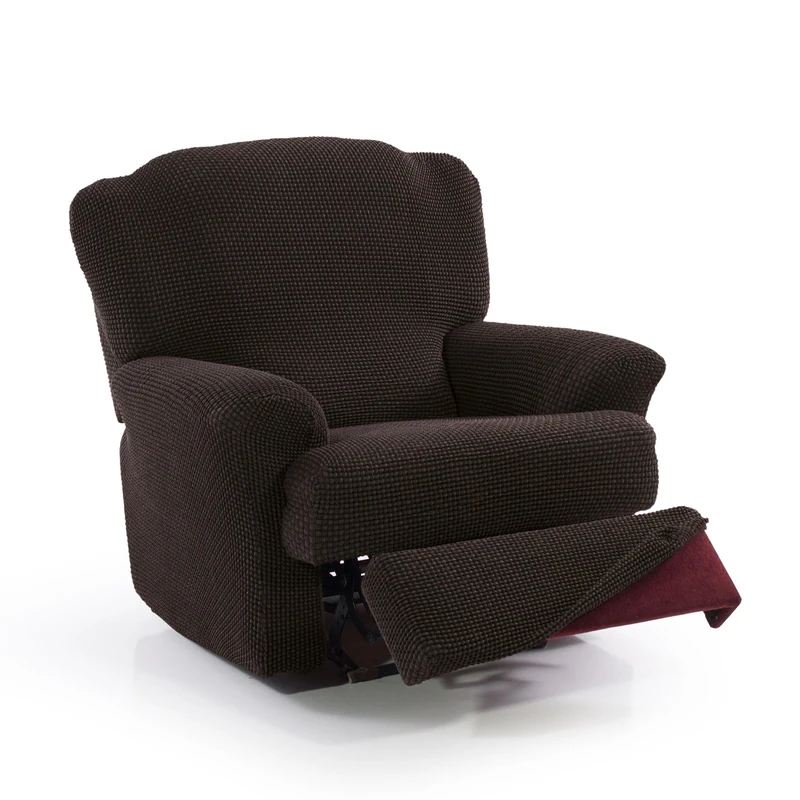 FAVERTI® Super Elastic Relax Armchair Cover from 70 to 90 cm | Model NOVELE | Brown | Recliner Cover Separate Feet | Jacquard Fabric Quality Protector Cotton Feel