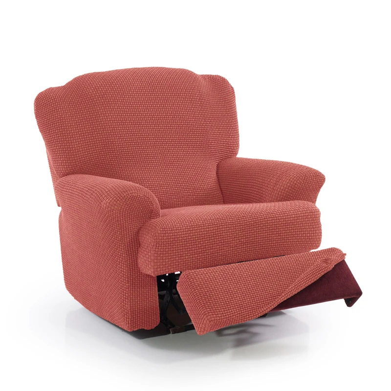 FAVERTI® Super Elastic Relax Armchair Cover from 70 to 90 cm | Model NOVELE | Coral | Recliner Cover Separate Feet | Quality Protector Jacquard Fabric Cotton Feel