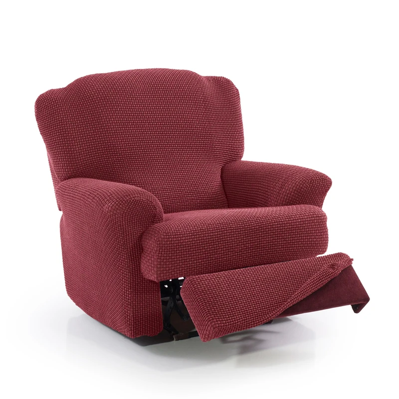 FAVERTI® Super Elastic Relax Armchair Cover from 70 to 90 cm | Model NOVELE | Dark Fuchsia | Recliner Cover Separate Feet | Quality Protector Jacquard Fabric Cotton Feel