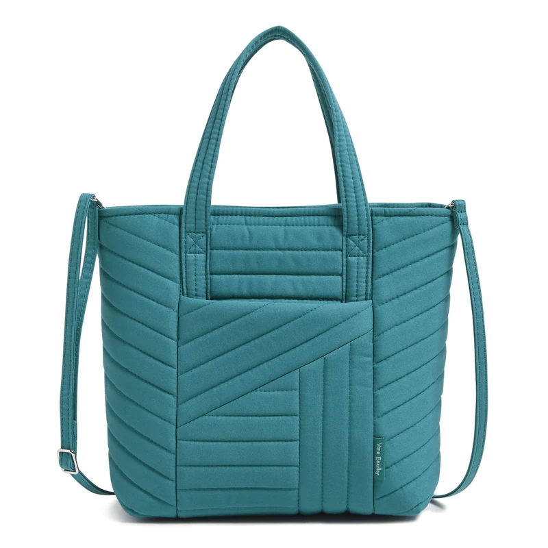 Vera Bradley Cotton Mini Vera Tote Bag, Forever Green, Forever Green, One Size
