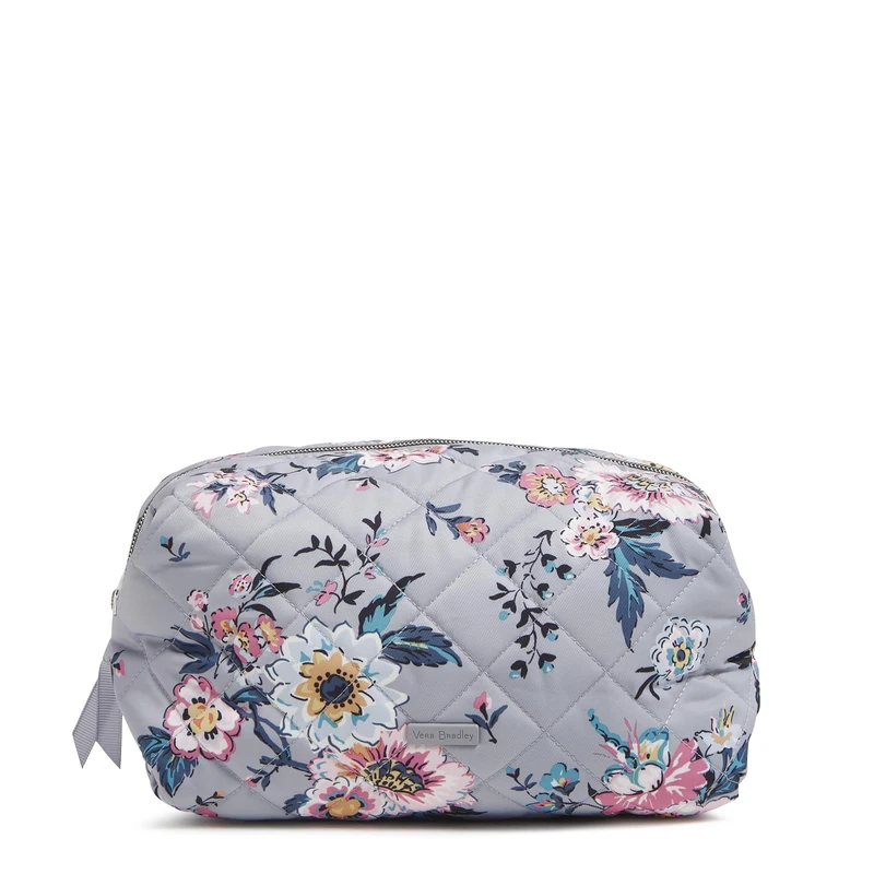 Vera Bradley Women's Performance Twill Large Cosmetic Makeup Organizer Bag, Parisian Bouquet, One Size