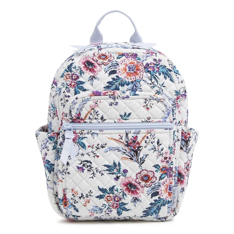 Vera Bradley Women's Cotton Small Backpack Bookbag, Magnifique Floral, One Size