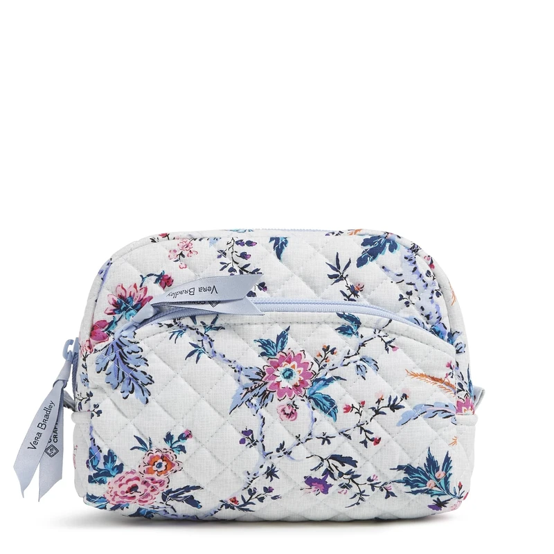 Vera Bradley Women's Cotton Medium Cosmetic Makeup Organizer Bag, Magnifique Floral, One Size