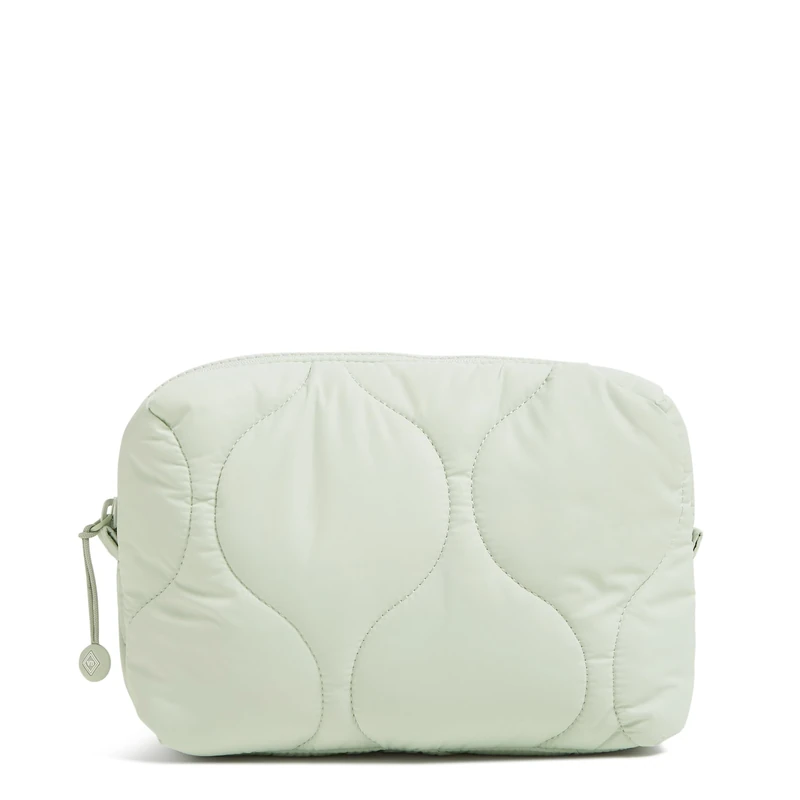 Vera Bradley Women's Featherweight Medium Cosmetic Makeup Organizer Bag, Calm Mint, One Size - Image 1