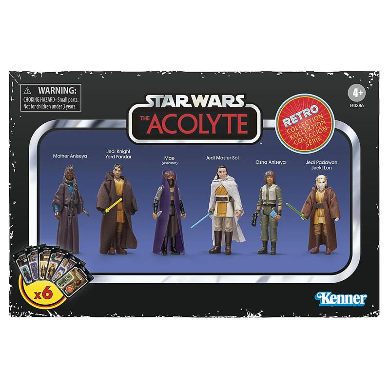 Star Wars Retro Collection The Acolyte Multipack, 9.5-cm Action Figure 6-Pack