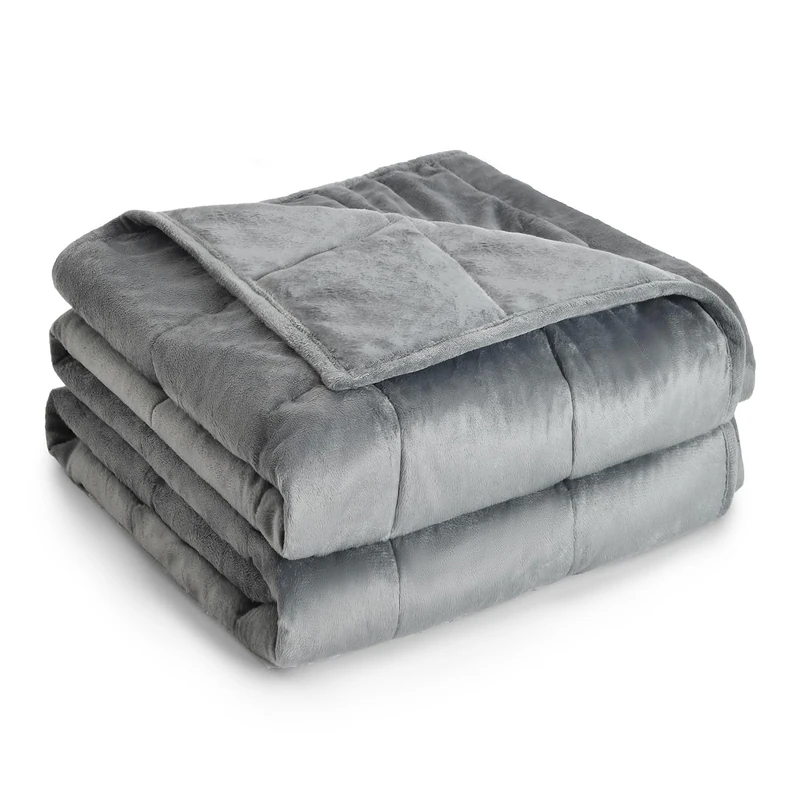 Topblan Weighted Blanket Queen Size 15lbs, Adult Weighted Blankets with Soft Warm Fabric for Sleeping and Calming, Adult Heavy Blanket for Sofa Bed, Grey, 60 x 80 inches