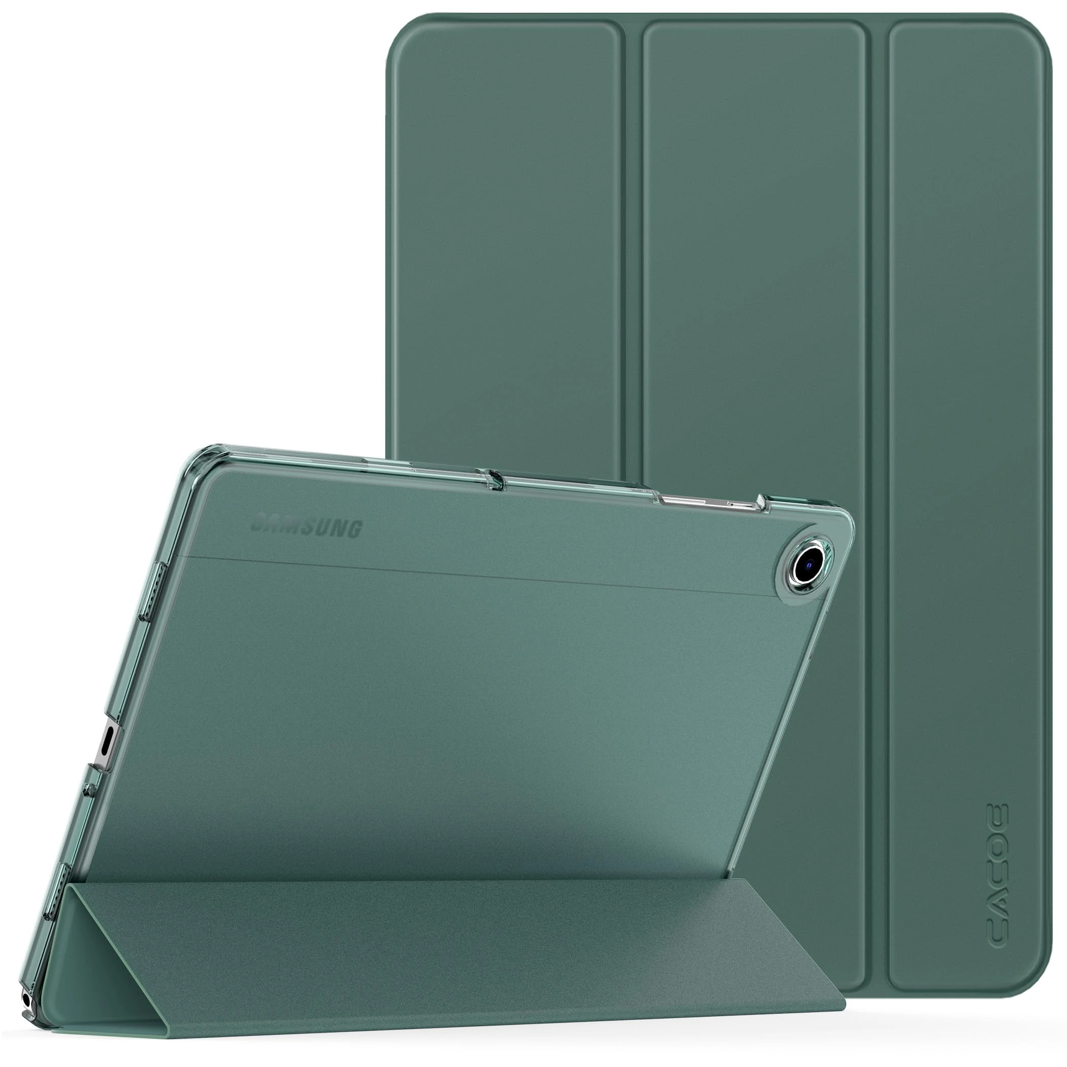 CACOE Case for Samsung Galaxy Tab A9+ Plus Tablet 11 Inch 2023, Ultra Slim Folding Hard Back Shell Stand Cover for Samsung Tab A9+ 11 Inch Tablet, Dark Green