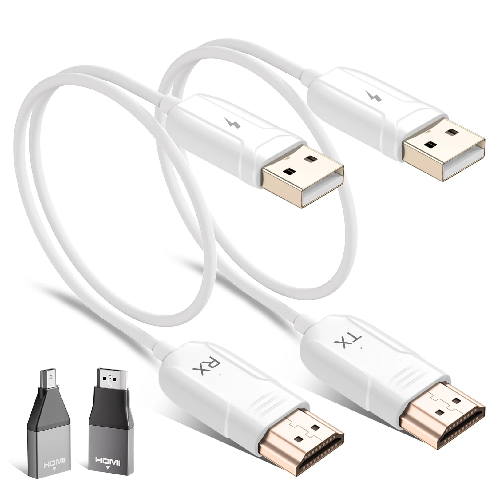 Wireless HDMI Transmitter and Receiver,HDMI Wire-less Extender,Wireless Transmission for TV Streaming, Meeting Streaming,Mirrow Video Audio from Laptop, PC to HDTV,Projector (White)