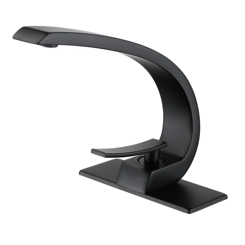 HMEGAO Bathroom Faucet Matte Black Bathroom Faucet Single Handle Bathroom Faucet Bathroom Sink Faucet with 1 Hole or 3 Hole Mount 6-Inch 9-Inch Deckplate