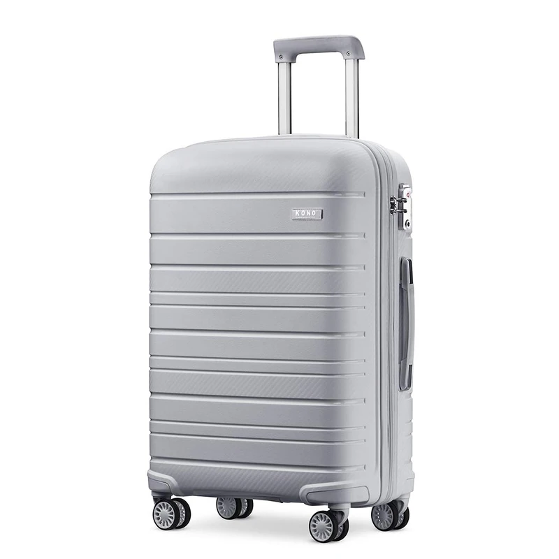 Kono Luggage Sets of 3 Peices Hard Shell Suitcase with TSA Lock and 4 Spinner Wheels (Grey) - Image 1