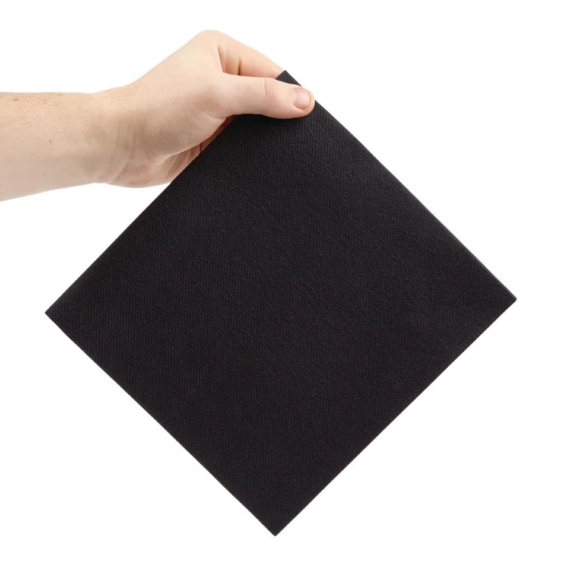 Fiesta Disposable Tablin Dinner Paper Napkin Black 40x40cm (500 Pack) - Ideal for Parties, Picnic, Restaurants FE270