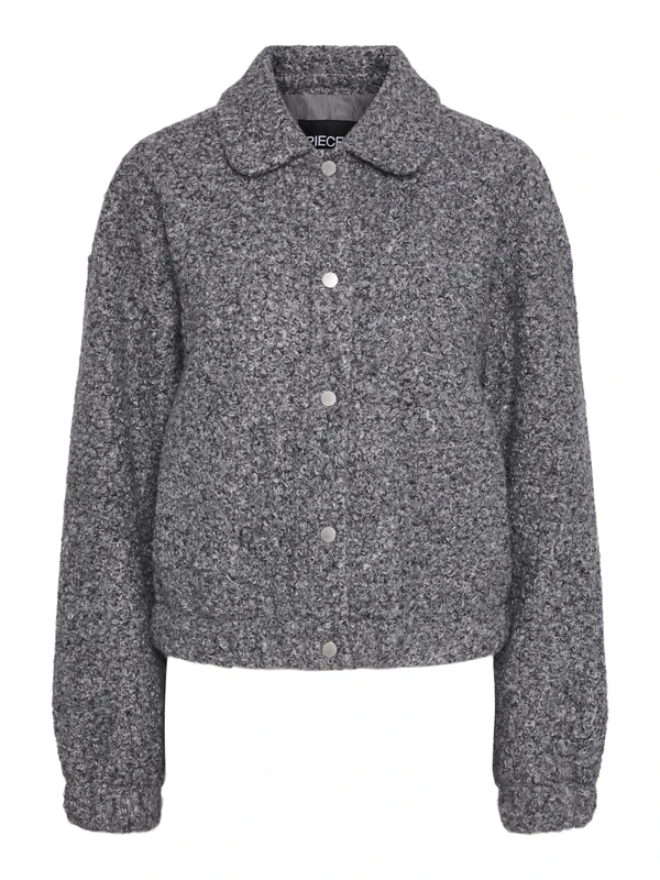 PIECES Women's Pcnadia Short Jacket, Medium Grey Melange, XS