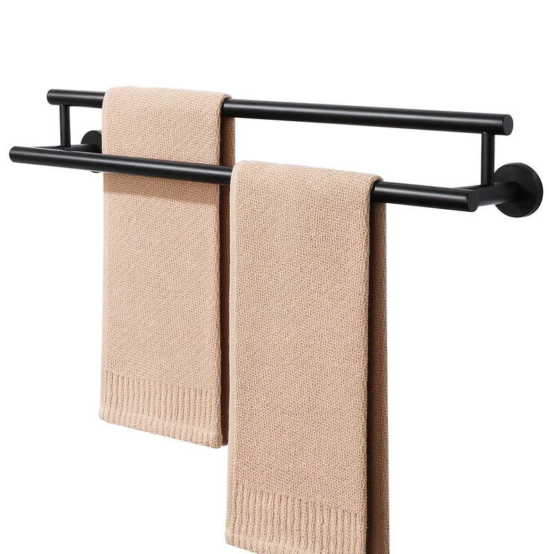 Alise Double Towel Bar Black,20" Towel Rack for Bathroom Wall Mounted
