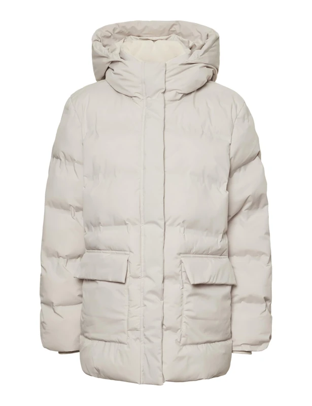 PIECES Women's Pcnorma Puffer Jacket Quilted, Silver Gray, M