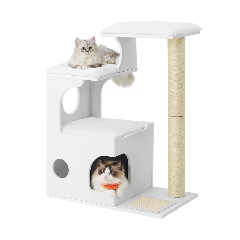 Feandrea WoodyWonders 86cm Cat Tree - Cloud White PCT070W01
