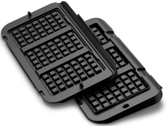 Tefal XA7348 Waffle Plates for OptiGrill 4-in-1 and 2-in-1 XL | Preparation of Belgian Waffles | Die-Cast Aluminium | Non-Stick Coating | Dishwasher Safe | Black