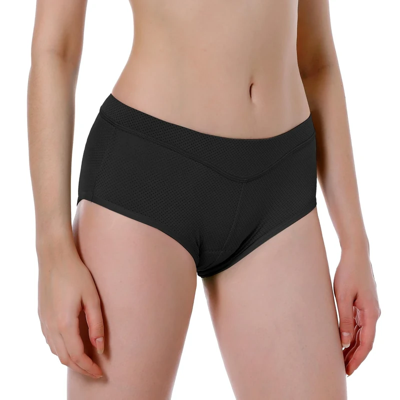 FEIXIANG Women's Cycling Underwear, 4D Padded Gel Bike Shorts Quick Dry Cycling Knickers Lightweight Bicycle Briefs Black