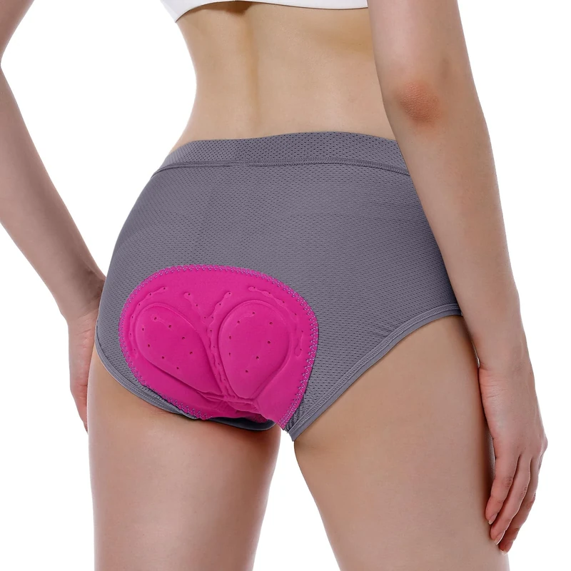 FEIXIANG Women's Cycling Underwear, 4D Padded Gel Bike Shorts Quick Dry Cycling Knickers Lightweight Bicycle Briefs Grey