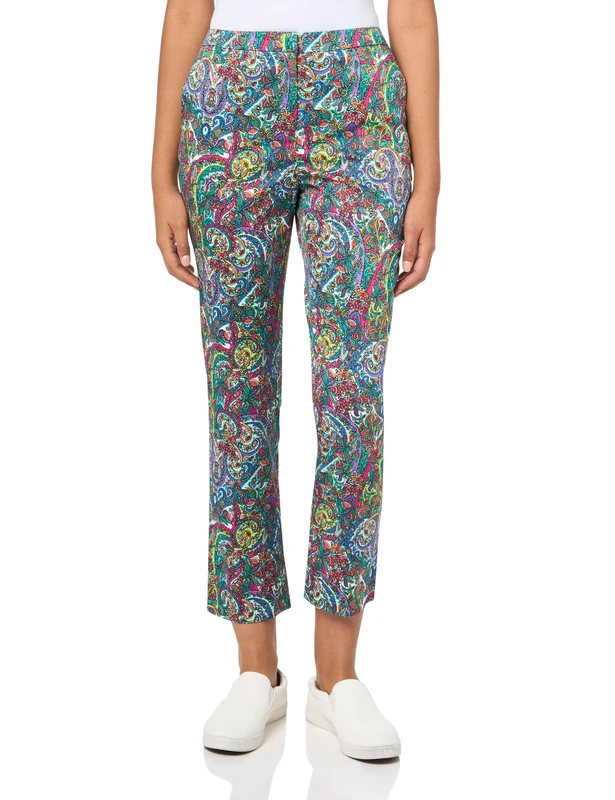 Tommy Hilfiger Women's Paisley Printed Chino Pants, Blueberry Multi, 12 - Image 1