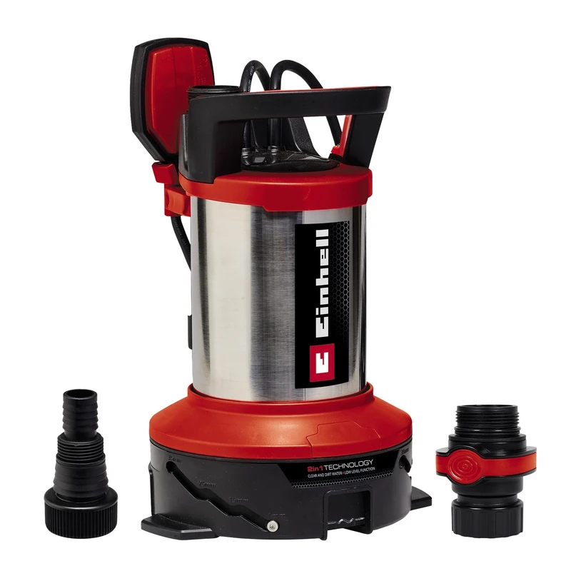 Einhell GE-DP 7535 N LL ECO 2-in-1 Discharge Pump for Charged Water (750 W, Particle Diameter up to 35 mm, Discharge Flow Rate max. 18,500 L/h, with Quick Connector/Universal Adapter)