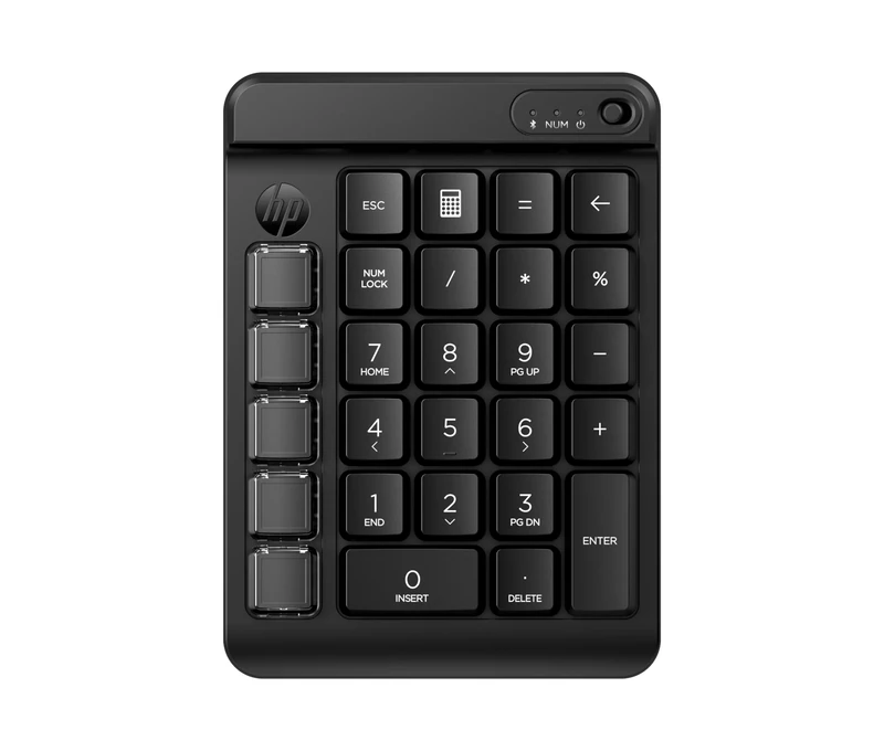 HP 430 Programmable Wireless Keypad | Compatible with Chrome, PC or Mac | Bluetooth | Mechanical Keys | Swappable Keycaps | 9 Programmable Keys | Spill Resistant | Up to 24 Months Battery | Black