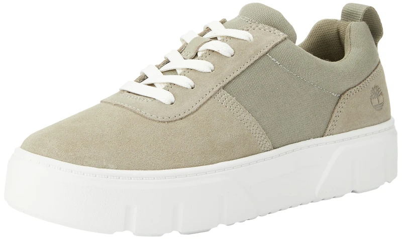 Timberland Women's Low Lace Up Trainers, Laurel Court Light Taupe Suede, 42 EU Weit
