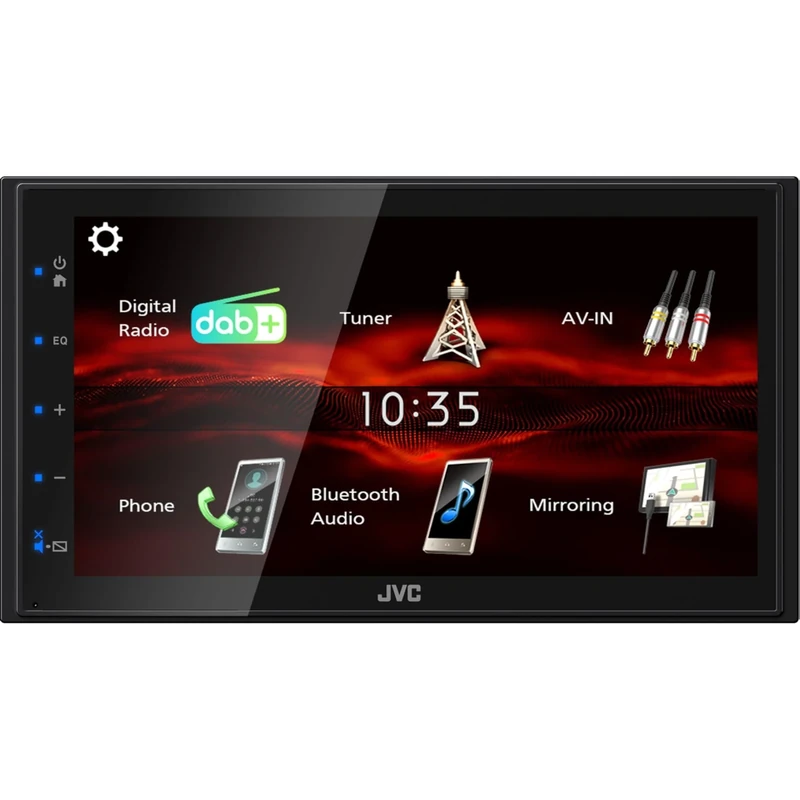 JVC KW-M180DBT - 17.3 cm (6.8 Inches) Digital Media AV Receiver with Quick Boot & Android USB Mirroring (4 x 45 W, DSP, DAB+/FM, BT, 3x Pre-Out 2V, USB, iPod/iPhone Control)