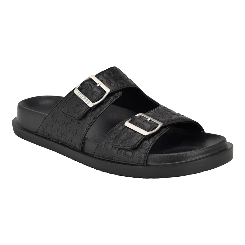 GUESS Men's Verone Sandal, Black/Black Logo Multi 002, 11 UK
