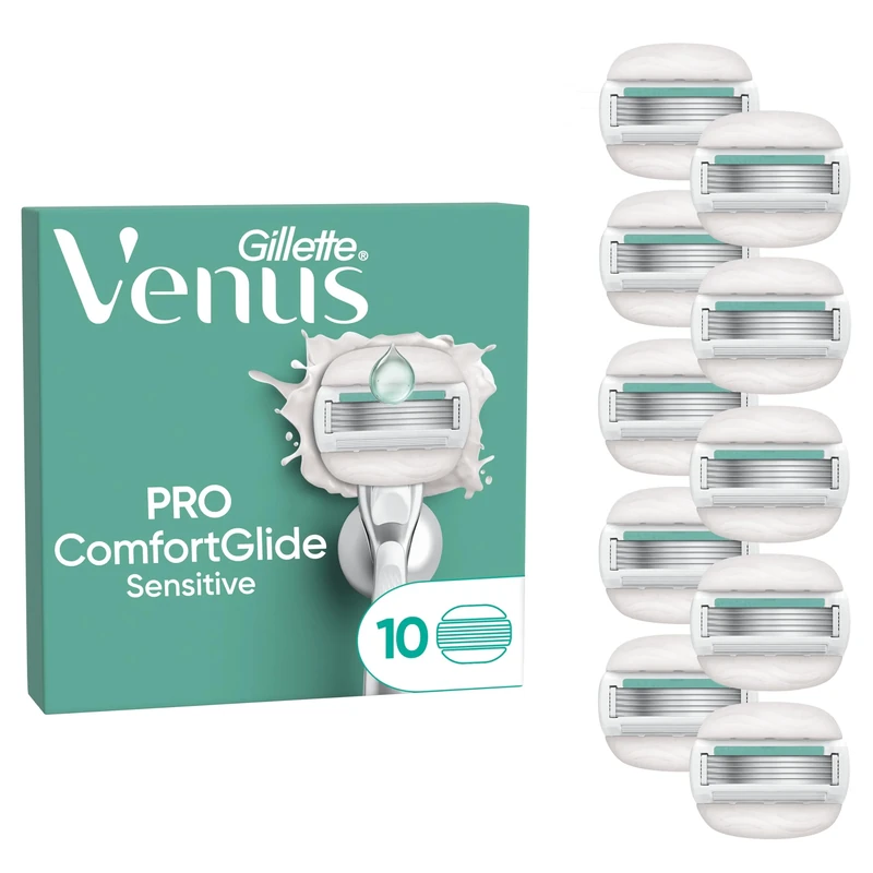 Gillette Venus ComfortGlide Sensitive 10 Razor Blades for Women - 5 Blade Refills for Sensitive Skin, Ladies Razor Heads