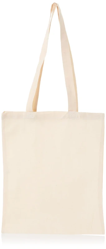 URBAN 5884 Cotton Bag 38 x 42 cm, Pack of Blank Bags, Long Straps, Durable Fabric Bags, Reusable Shopping Bag for Printing or Painting, natural, standard size, reusable shopping bag