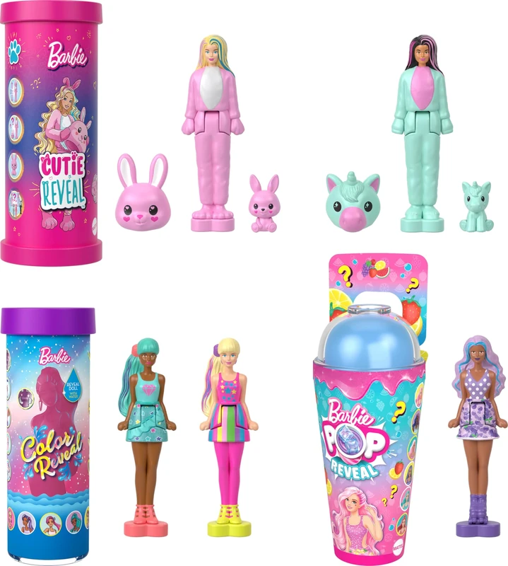 Barbie Mini BarbieLand Reveal Dolls 5-Pack, 1.5-inch Dolls with Surprise Unboxing, Different Reveals (Styles May Vary), JCB27