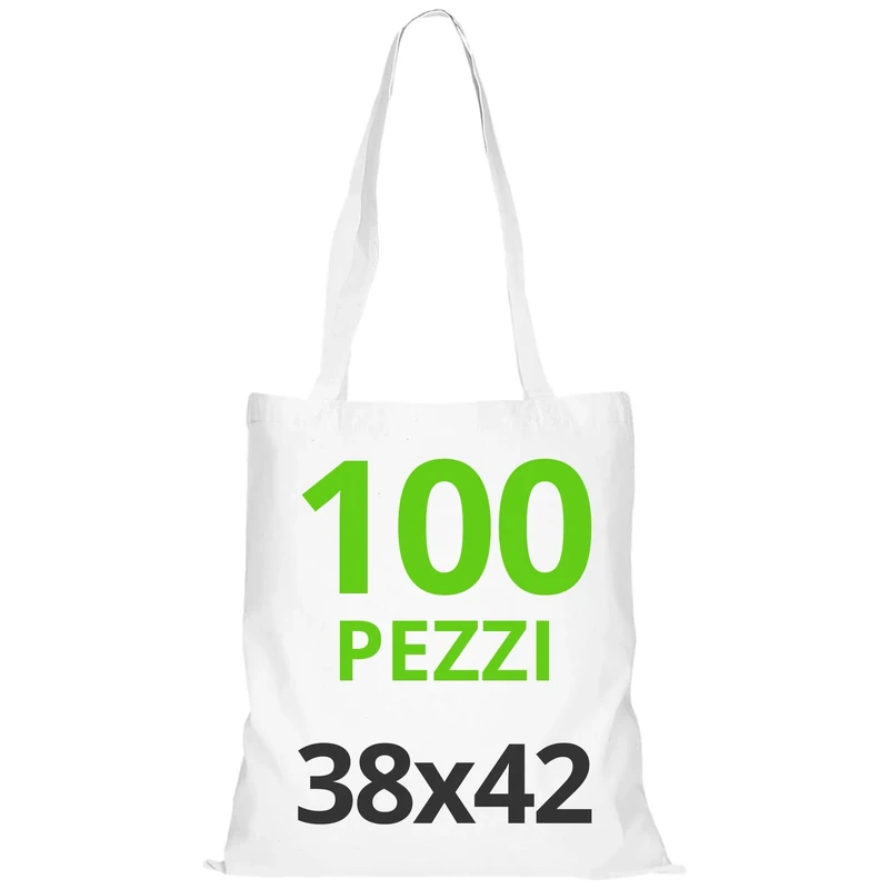 URBAN 5884 Cotton Bag 38 x 42 cm, Pack of Blank Bags, Long Straps, Durable Fabric Bags, Reusable Shopping Bag for Printing or Painting, White, 38 x 42 cm, reusable shopping bag