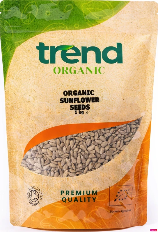 Trend Organic Sunflower Seeds, 1kg - Packed with Healthy Fats, Rich in Protein and Fibre, Loaded with Vitamin E, Magnesium and Selenium, Certified Organic Vegan Snack, Non-GMO, No Additives, Raw