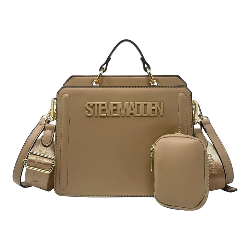 Steve Madden Bevelyn Convertible Crossbody Bag, Camel, One size