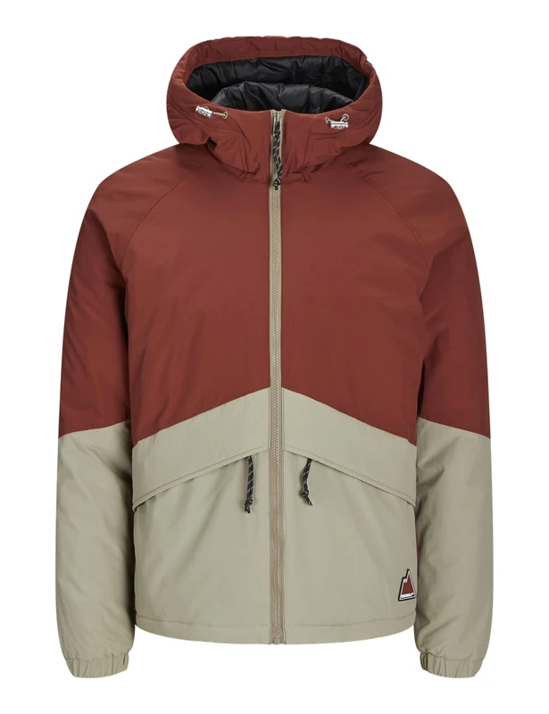 JACK & JONES Men's Jortimon Jacket, Brandy Brown/Detail:Blocking, L - Image 1