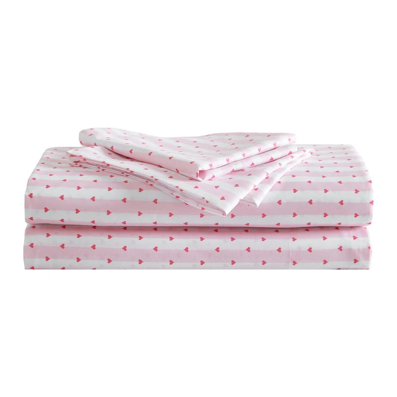 Betsey Johnson - Queen Sheets, Silky & Lightweight Bedding, Fade & Wrinkle Resistant (Wonderland Stripe Pink, Queen)