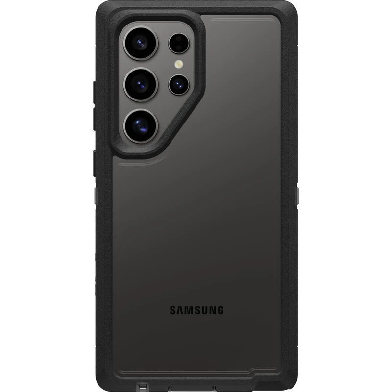 OtterBox Samsung Galaxy S24 Ultra Defender Series XT Clear Case - Dark Side (Clear/Black), screenless, Rugged, Lanyard Attachment