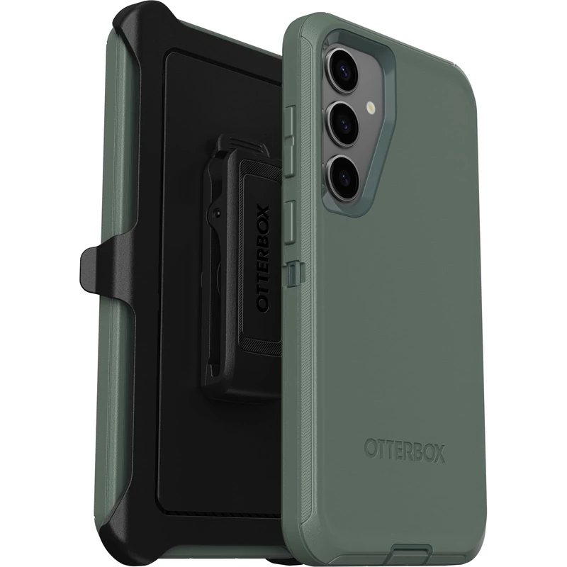 OtterBox Samsung Galaxy S24+ Defender Series Case - Forest Ranger (Green), Rugged & Durable, with Port Protection, Includes Holster Clip Kickstand