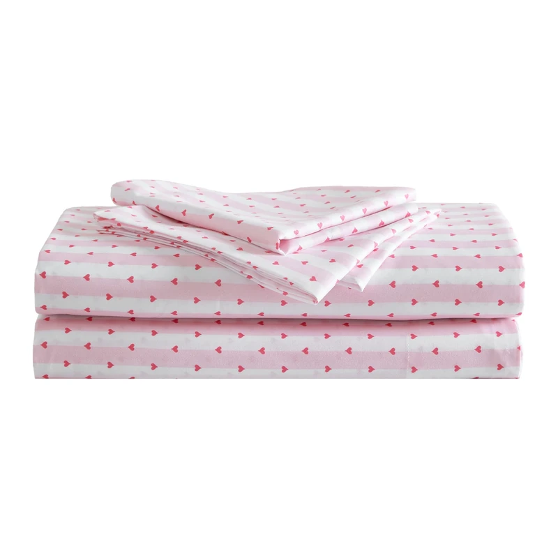 Betsey Johnson - King Sheets, Silky & Lightweight Bedding, Fade & Wrinkle Resistant (Wonderland Stripe Pink, King)