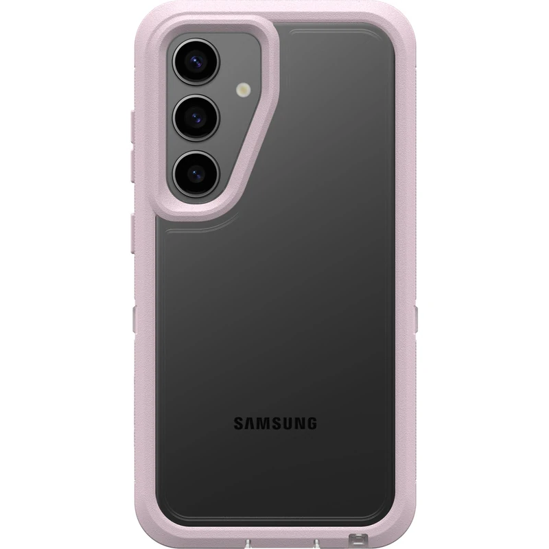 OtterBox Samsung Galaxy S24 Defender Series XT Clear Case - MOUNTAIN FROST (Clear/Purple), screenless, lanyard attachment