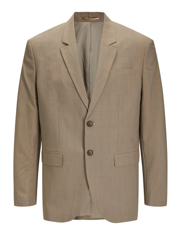 JACK & JONES Men's Jprbushwick Harry Blazer Reg Noos Suit Jacket, Greige/Checks: Regular fit, 44R