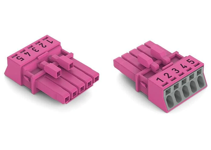 WAGO 890-285 Mains Connector 890 Socket Total Number of Poles 5 16A Pink 50 Pieces