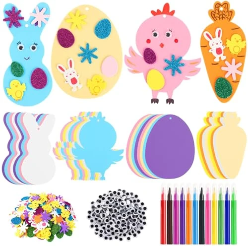 JULBEAR Foam Crafts Making Crafts Party Favors DIY Stickers Set for Kids Decoration Party Supplies