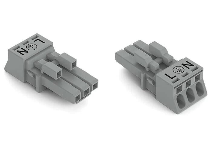 WAGO 890-243/060-000 Power Connector 890 Socket Total Number of Poles: 3 16A Grey 50 Pieces