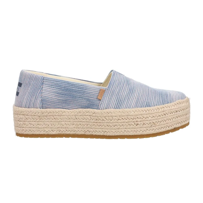 TOMS Women's Valencia Espadrille Loafer Flat, Pastel Blue Novelty Denim, 5 UK